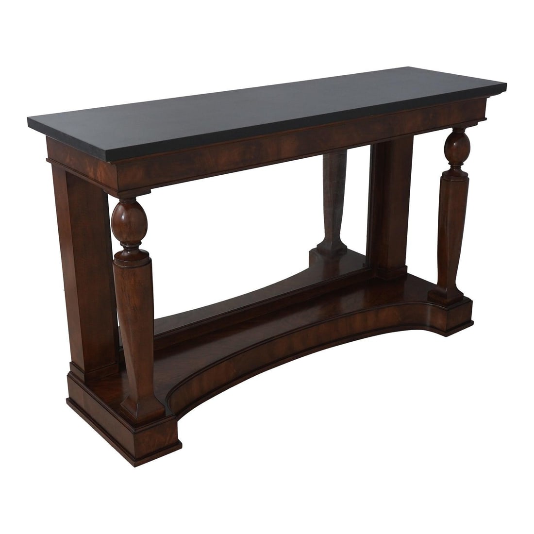 Bernhardt Empire Style Console Table Black Granite Top Mahogany: Bernhardt Empire Style Console Table Black Granite Top Mahogany This stunning Bernhardt Empire Style Sideboard Console Table features a luxurious black granite top and quality construction, showcasing