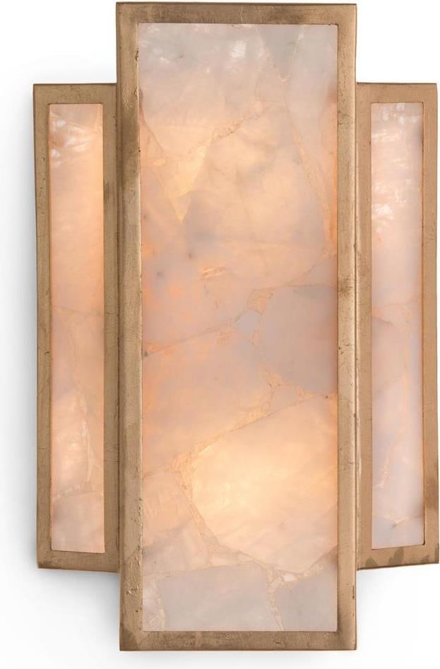 John-Richard Art Deco Gold Leaf Two-Light Wall Sconce: John-Richard Art Deco Gold Leaf Two-Light Wall Sconce Illuminate your space with this Luxurious Gold Leaf Vintage Style Wall Light. Designed with an elegant Art Deco flair, this two-light wall sconce 