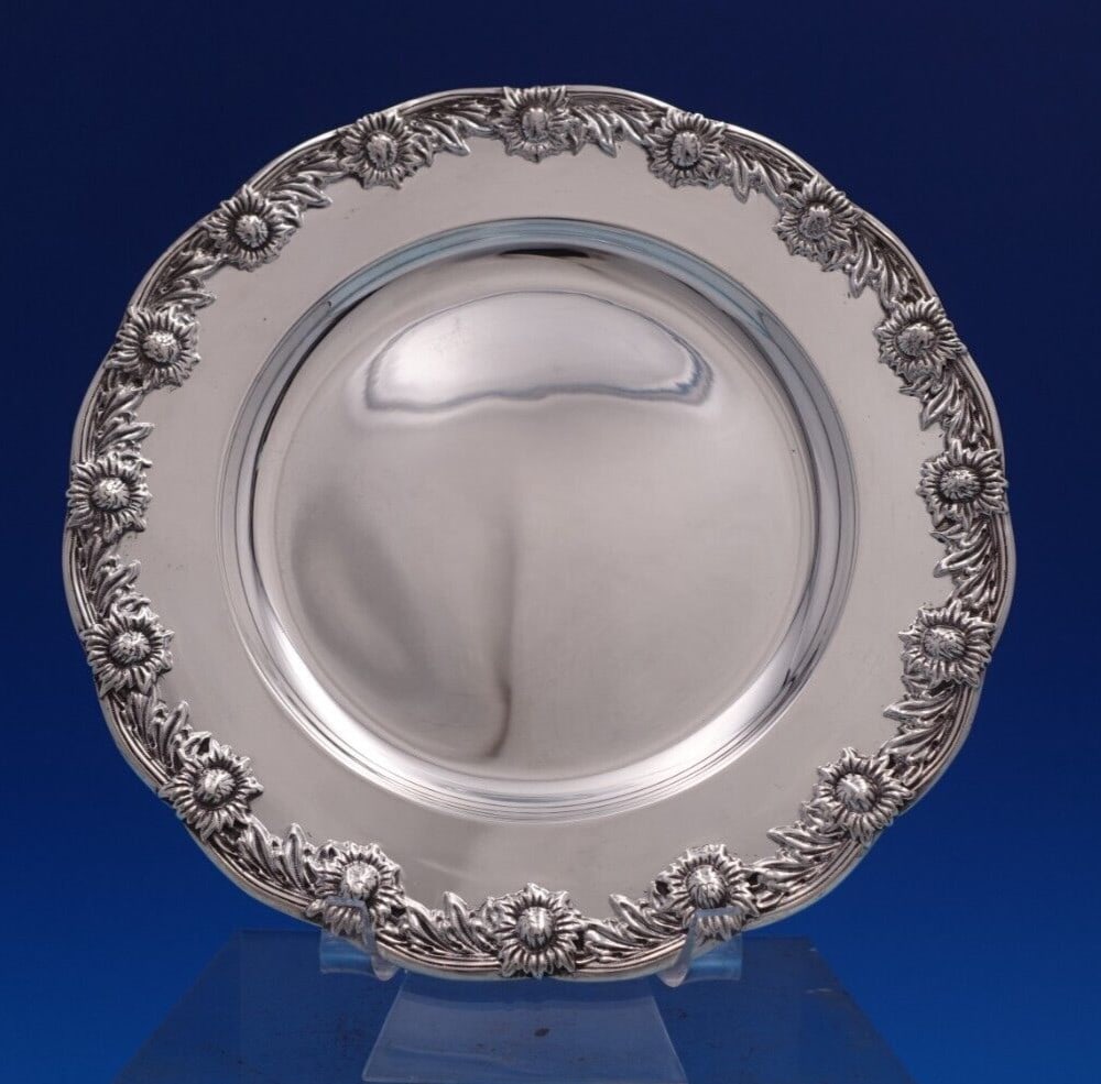 Tiffany & Co Chrysanthemum Sterling Silver Bread and Butter Plate 1880 (1 of 8)
