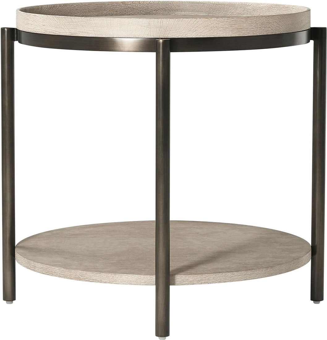 Theodore Alexander Repose Gray Oak Circular Side Table (1 of 3)
