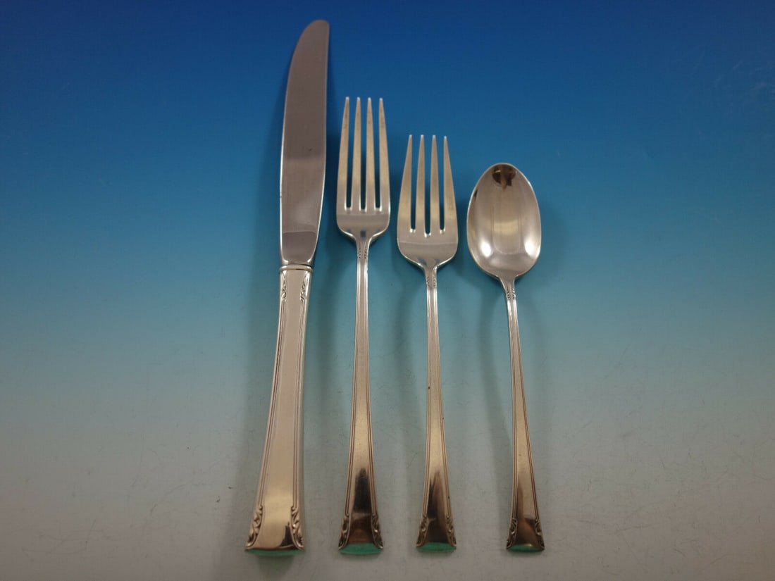 International Silver Serenity 4-Piece Sterling Silver Place Setting: International Silver Serenity 4-Piece Sterling Silver Place Setting This exquisite 4-piece place setting from the Serenity pattern by International Silver showcases the elegance of sterling silver cra