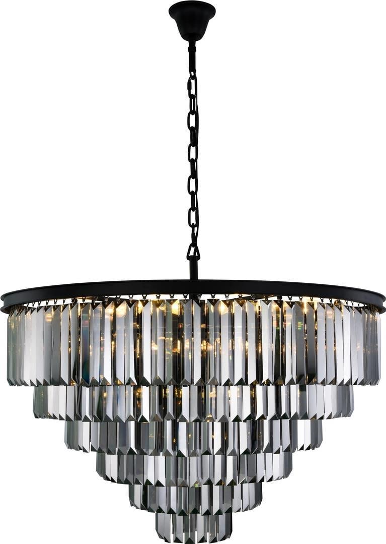 Elegant Lighting Sydney Pendant Light Matte Black Royal-Cut Crystal: Elegant Lighting Sydney Pendant Light Matte Black Royal-Cut Crystal Transform your space with the Elegant Lighting Sydney Pendant Fixture, a stunning blend of antique and vintage style. Crafted from r