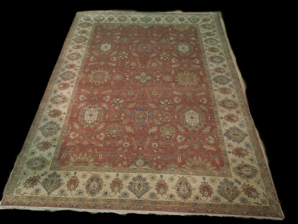 8.10 x 12 Handwoven Rust Vegetable Dyed Chobi Area Rug (1 of 7)