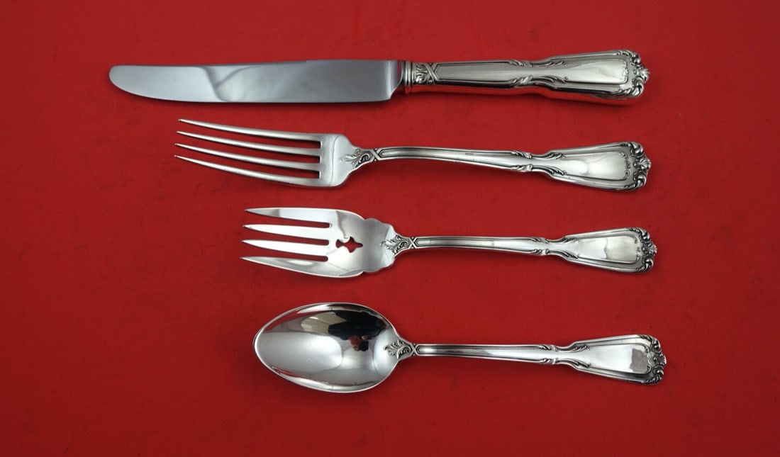Reed and Barton Chambord Sterling Silver 4-Piece Place Setting: Reed and Barton Chambord Sterling Silver 4-Piece Place Setting Elevate your dining experience with this exquisite 4-piece place setting from the Chambord pattern by Reed and Barton, crafted from high-