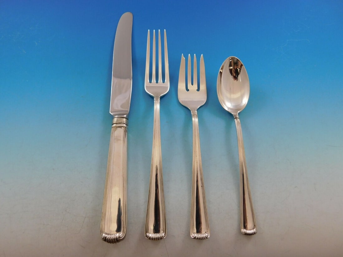 Marie Louise Blackinton Sterling Silver 4-Piece Place Setting: Marie Louise Blackinton Sterling Silver 4-Piece Place Setting This exquisite 4-piece place setting in the Marie Louise pattern by Blackinton is crafted from high-quality sterling silver. This set incl
