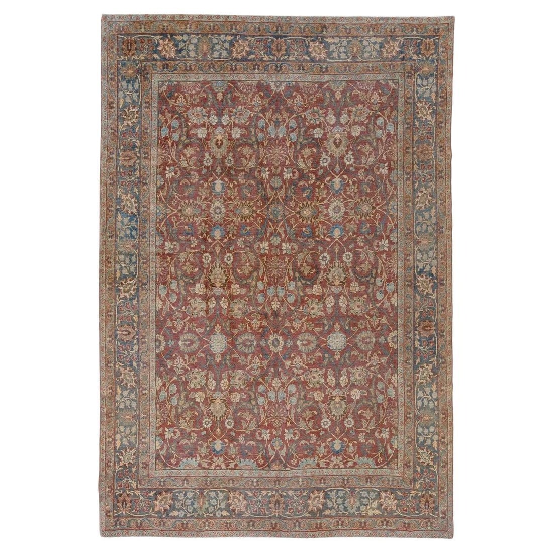 Authentic Zabihi Vintage Persian Tabriz Wool Rug 93 x 136 in: Authentic Zabihi Vintage Persian Tabriz Wool Rug 93 x 136 in Discover the elegance of this authentic Vintage Persian Tabriz Room Size Rug, handcrafted in Iran during the mid-20th century, circa 1940. 