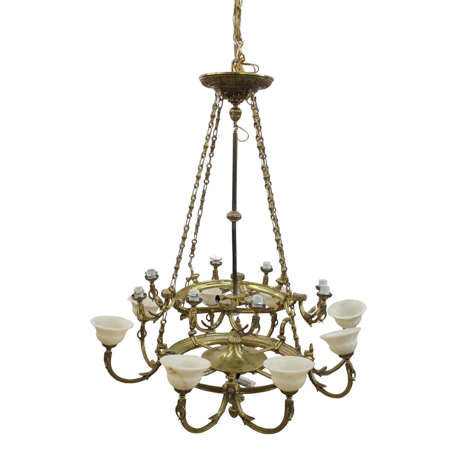 Vintage French Style Bronze Chandelier 60 Years Old Impressive Fixture: Vintage French Style Bronze Chandelier 60 Years Old Impressive Fixture This monumental French style bronze chandelier is an impressive project piece, showcasing high quality construction and design th