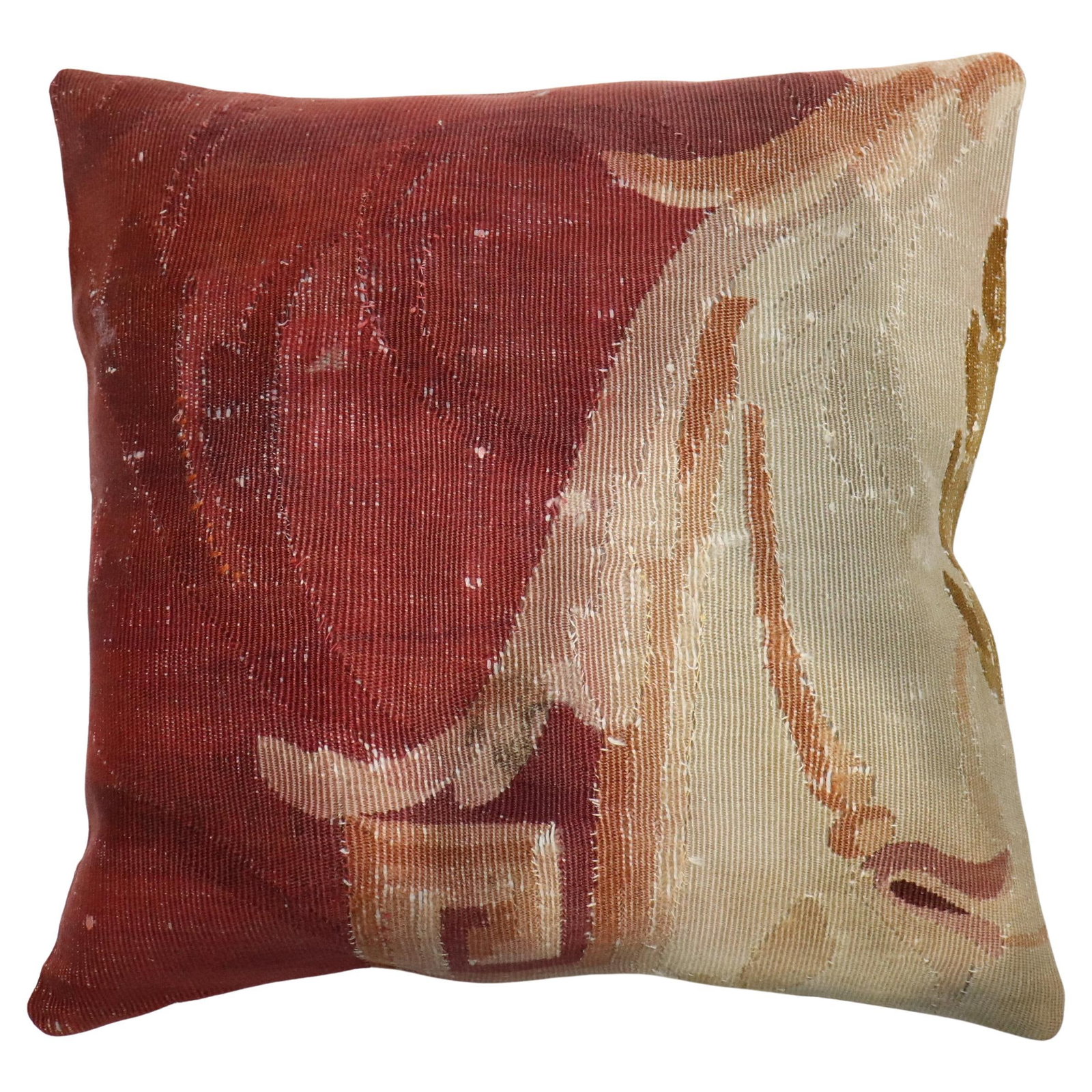 19th Century Red Aubusson Pillow from France (1 of 4)