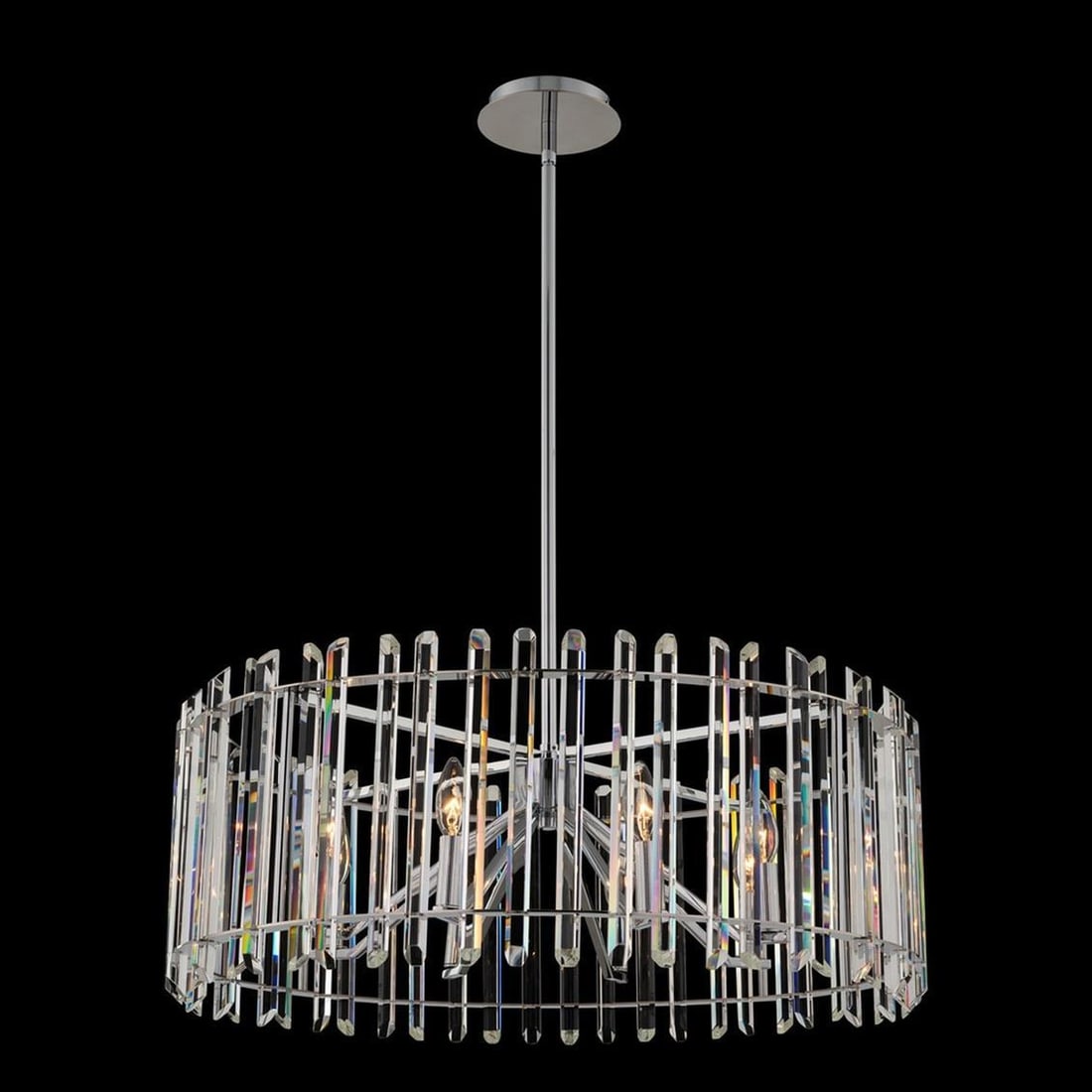 Kalco Viano Crystal Pendant Light 19H 28W Dimmable 8 Bulbs: Kalco Viano Crystal Pendant Light 19H 28W Dimmable 8 Bulbs Illuminate your space with the Luxurious Viano Pendant, a stunning lighting fixture designed to enhance any indoor setting. This elegant pend