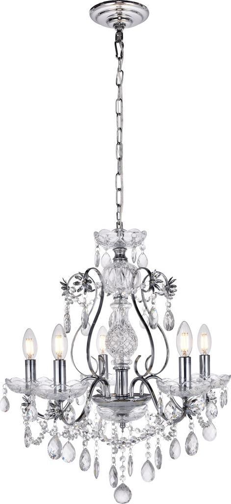 Elegant Lighting Voltaire Crystal Chrome Pendant Light UL-Listed 22in: Elegant Lighting Voltaire Crystal Chrome Pendant Light UL-Listed 22in Illuminate your space with the elegant design of the Crystal and Chrome Voltaire Pendant Light. This stunning pendant light featur