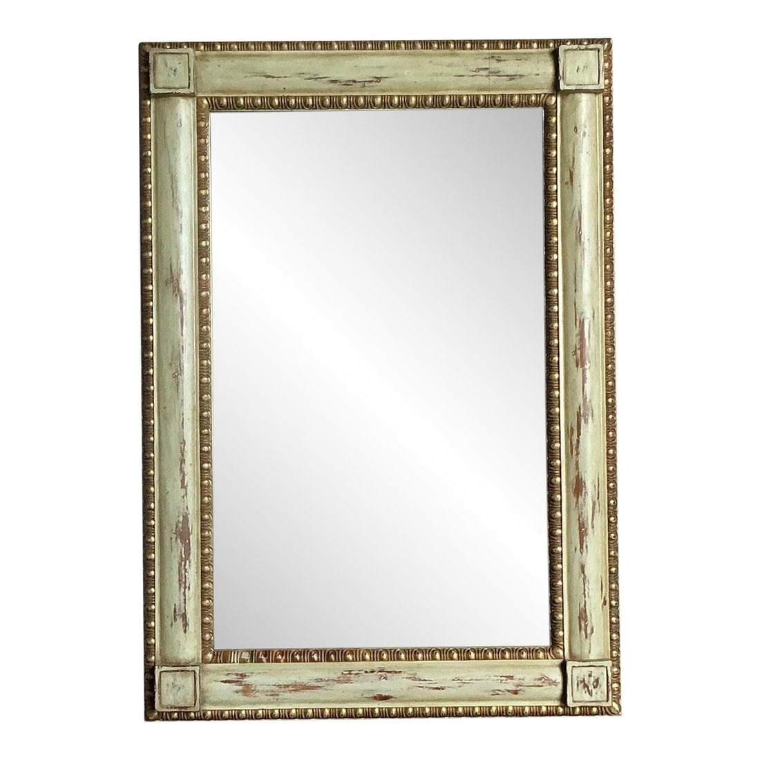Oversized Vintage Regency Gilt-Tipped Leaner Mirror 42.25 x 60: Oversized Vintage Regency Gilt-Tipped Leaner Mirror 42.25 x 60 Elevate your space with this Vintage Regency Gilt Tipped Mirror, a striking embodiment of Neoclassical design. This oversized mirror feat