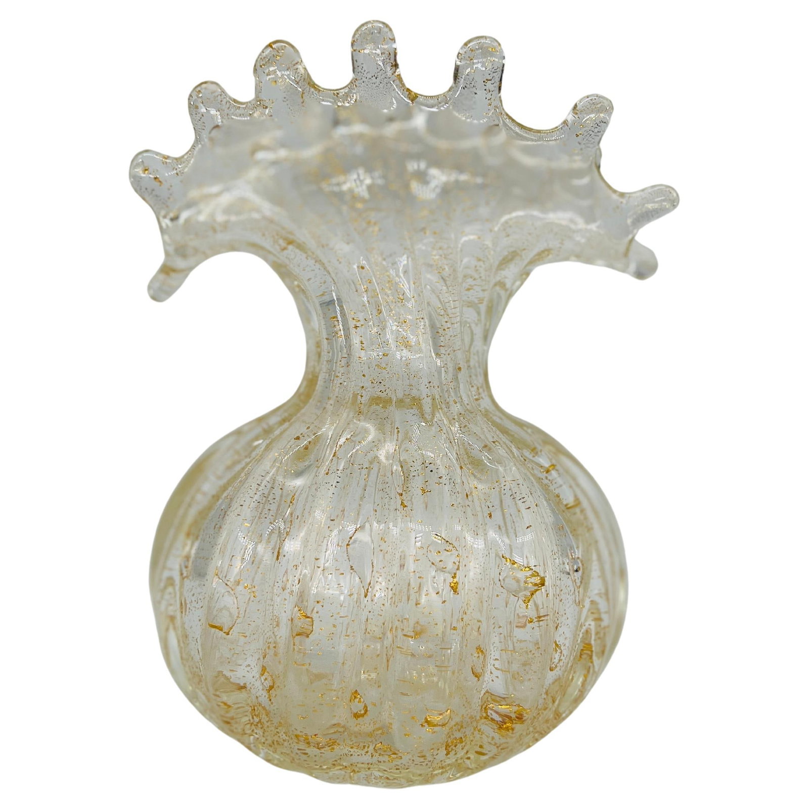 Ercole Barovier 'Cordonato d'Oro' Vase 1965 Murano Art Glass (1 of 10)