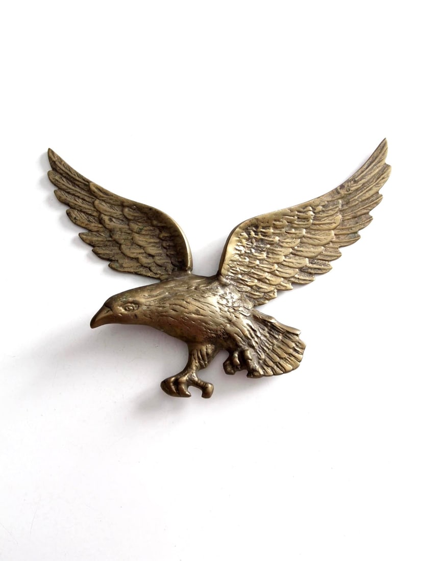 Vintage Brass American Eagle Wall Hanging 14.25 x 9.75 Inch (1 of 10)