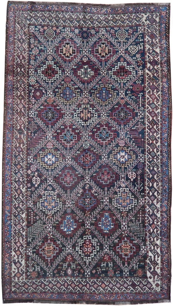 5.6 x 9.7 Dark Maroon Antique Persian Yalameh Handwoven Rug (1 of 6)
