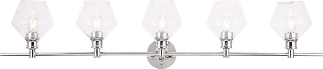Elegant Lighting Gene 5-Light Transitional Wall Lamp Chrome Finish: Elegant Lighting Gene 5-Light Transitional Wall Lamp Chrome Finish Introducing the Traditional Gene 5-Light Wall Fixture, a stunning addition to your lighting collection that combines elegance with fu