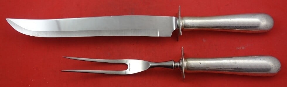 Tuttle Hannah Hull Sterling Silver 2-Piece Carving Set Knife 13 1/4" (1 of 2)