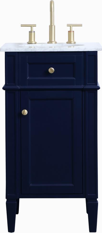 Elegant Lighting Contemporary 18 Inch Bathroom Vanity Blue Brushed Gold (1 of 1)