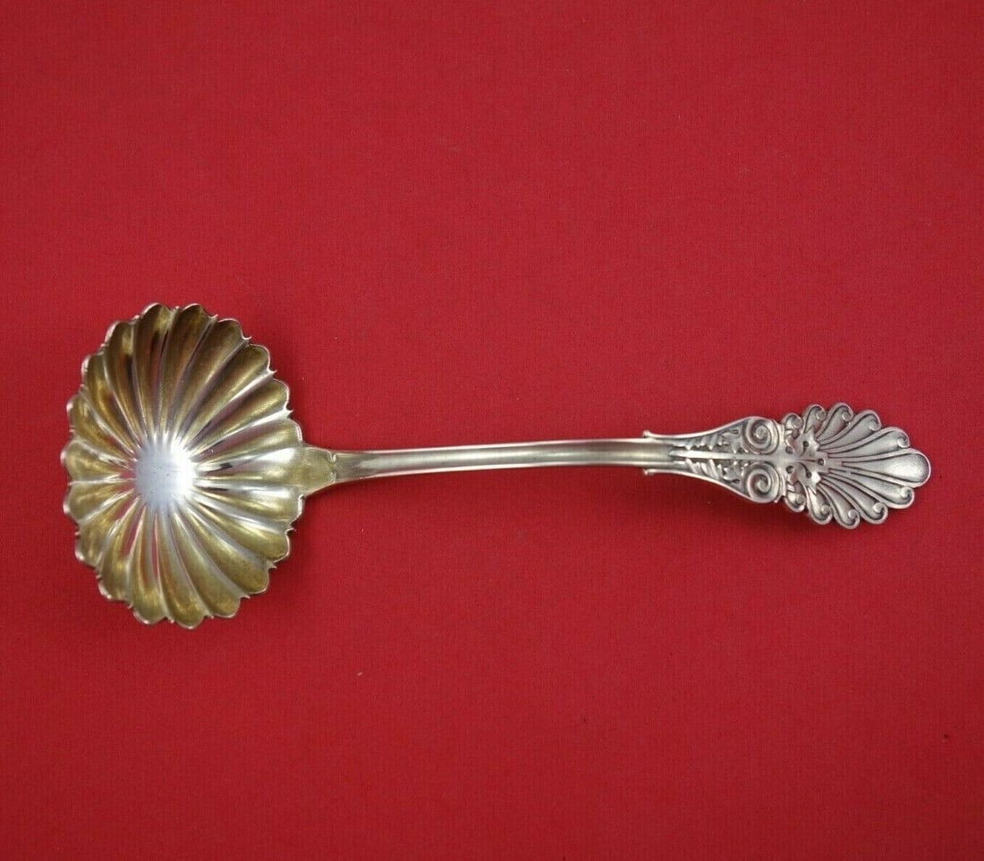 Wood & Hughes Grecian Sterling Silver Gravy Ladle 7 Inch Shell Bowl: Wood & Hughes Grecian Sterling Silver Gravy Ladle 7 Inch Shell Bowl This exquisite Grecian gravy ladle by Wood & Hughes features a stunning shell bowl design and is crafted from high-quality sterling 