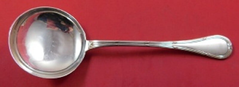 Puiforcat Bougainville Sterling Silver Cream Soup Spoon 6.75": Puiforcat Bougainville Sterling Silver Cream Soup Spoon 6.75" Experience elegance with the Bougainville cream soup spoon by Puiforcat. Crafted from high-quality sterling silver, this spoon measures 6 
