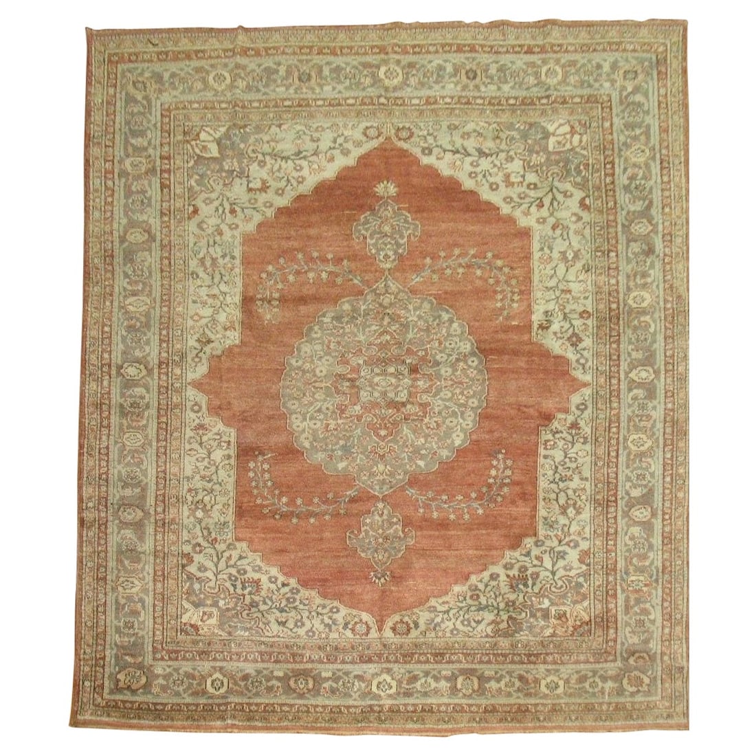 Zabihi Collection Vintage Turkish Room Size Wool Rug 8'9 x 10'9: Zabihi Collection Vintage Turkish Room Size Wool Rug 8'9 x 10'9 Enhance your living space with this stunning vintage Turkish rug from the Zabihi Collection. This one-of-a-kind piece features a traditi