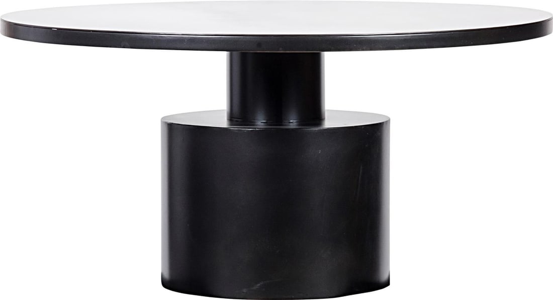 Marlow Industrial Steel Dining Table Matte Black 59 Inch Round: Marlow Industrial Steel Dining Table Matte Black 59 Inch Round Introducing the Sleek Marlow Industrial Steel Dining Table, a perfect blend of modern design and industrial aesthetics. This robust dinin