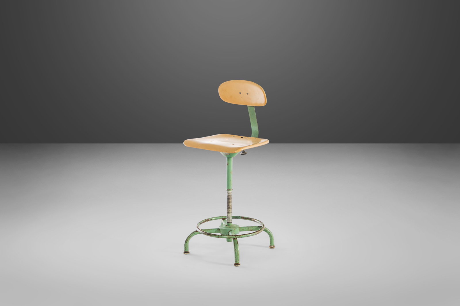 Mid Century Industrial Metal Drafting Stool by Adjusto Equipment 1940s (1 of 10)