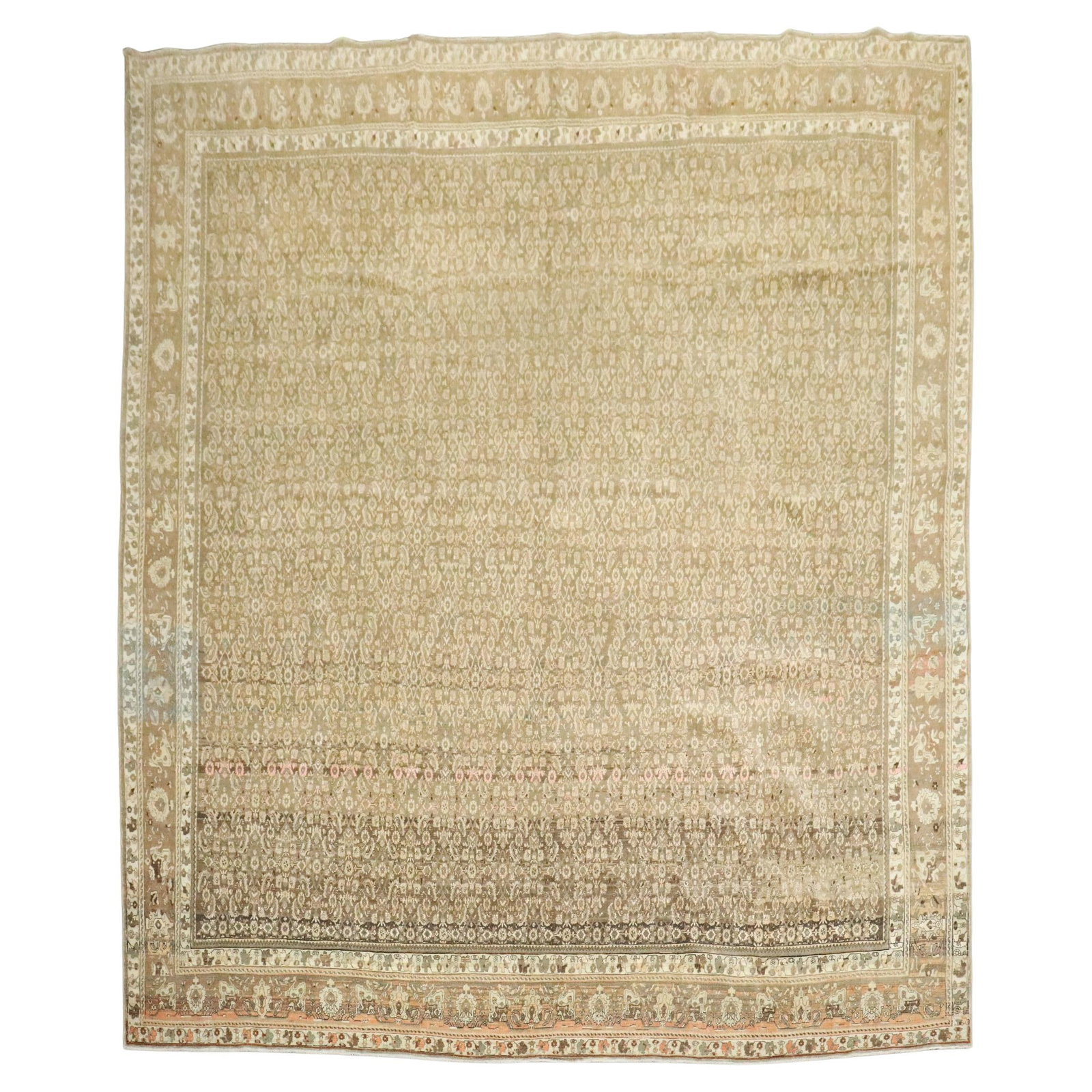 Early 20th Century Persian Bidjar Wool Rug Bakshaish Style 9'11 x 12'1: Early 20th Century Persian Bidjar Wool Rug Bakshaish Style 9'11 x 12'1 This antique Persian Bidjar rug from the early 20th century features a Bakshaish style, expertly hand-woven from wool. The main c
