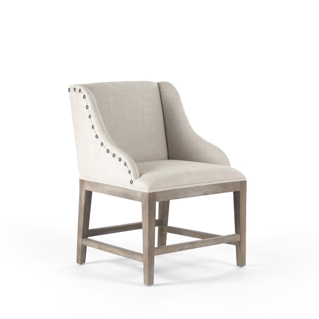 Zentique Connor Cafe Stool Gray Linen Oak English Traditional Style (1 of 3)