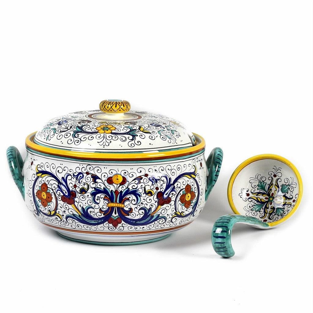 Ricco Deruta Deluxe Hand-Painted Soup Tureen Set with Ladle (1 of 12)