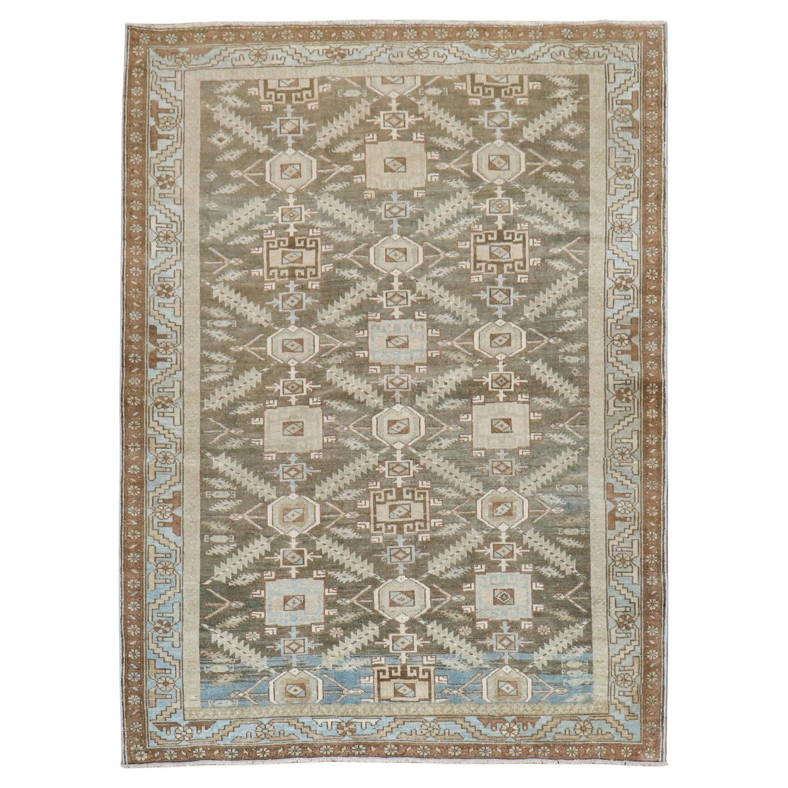 Antique Early 20th Century Persian Malayer Wool Accent Rug 4'5 x 5'10: Antique Early 20th Century Persian Malayer Wool Accent Rug 4'5 x 5'10 This antique Persian Malayer accent rug dates to the early 20th century and features a scatter-size design. Expertly hand-woven fr