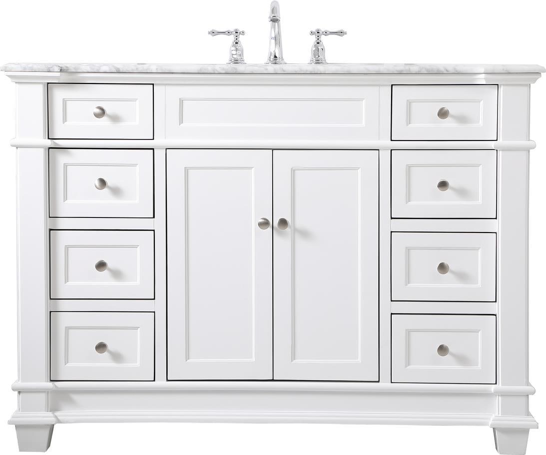 Elegant Lighting 48 Inch White Bathroom Vanity Transitional Style (1 of 1)