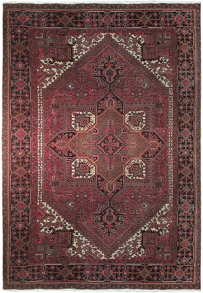 8 x 10.7 Red Handwoven Persian Heriz Area Rug: 8 x 10.7 Red Handwoven Persian Heriz Area Rug Free continental US Shipping Elevate your home decor with the exquisite 8 x 10.7 Red Semi-Antique Persian Heriz Rug. This stunning area rug is handcrafted