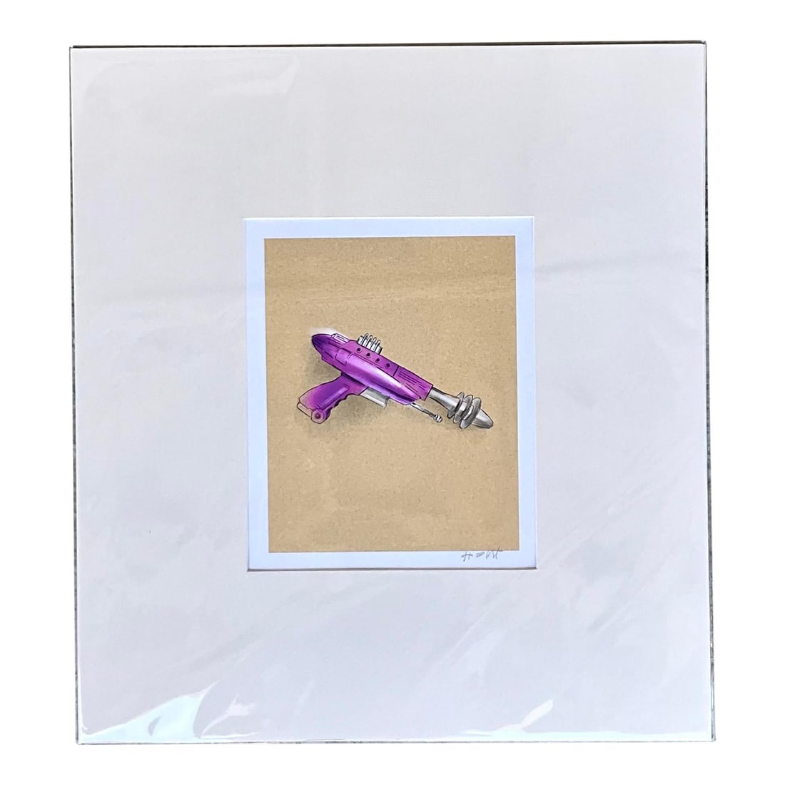 Hand Signed Contemporary Print Space Age Water Pistol 18 x 20 in: Hand Signed Contemporary Print Space Age Water Pistol 18 x 20 in This contemporary hand-signed original print features a striking depiction of a space age water pistol, perfect for adding a futuristic
