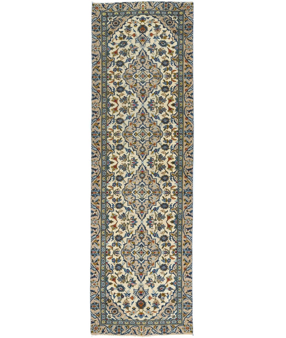 Vintage 3' x 9' Handmade Oriental Runner Rug Floral Design Wool: Vintage 3' x 9' Handmade Oriental Runner Rug Floral Design Wool Enhance your space with this stunning semi-antique handmade Oriental runner rug, featuring a beautiful medallion floral design. Perfect 