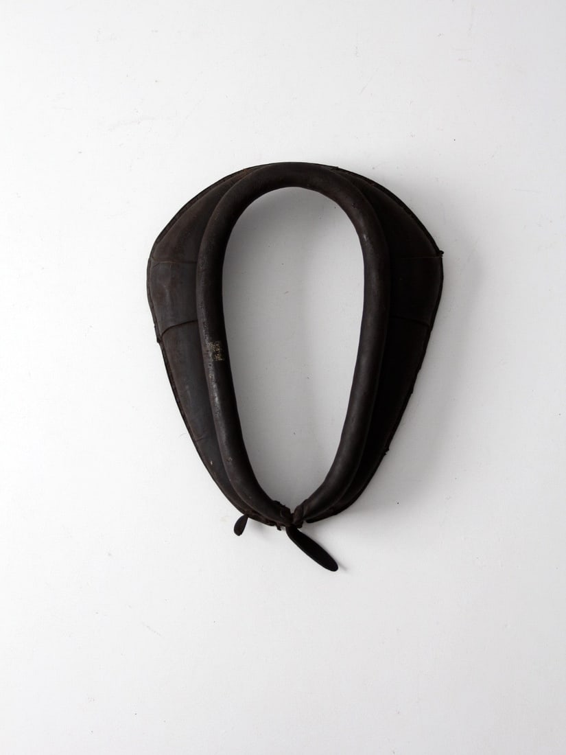 Vintage Black Leather Horse Collar with Buckle Closure (1 of 6)