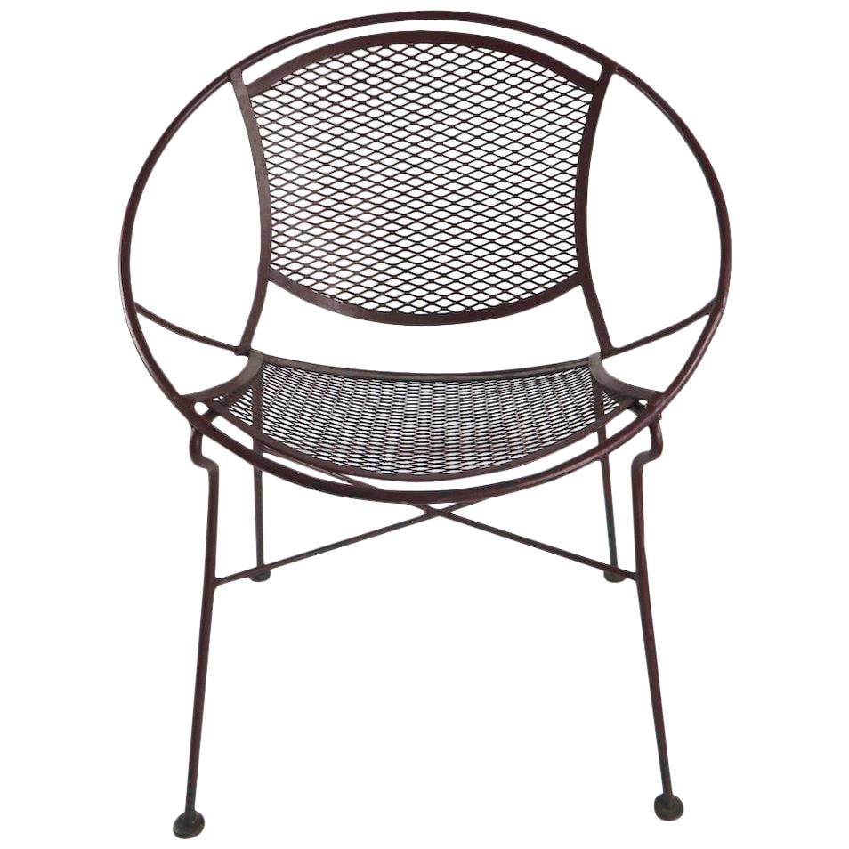 Tempestini Style Radar Chair by Salterini Burgundy Iron Outdoor Indoor: Tempestini Style Radar Chair by Salterini Burgundy Iron Outdoor Indoor This stylish Radar chair is designed in the manner of Tempestini for Salterini, making it a perfect addition to any garden or pat