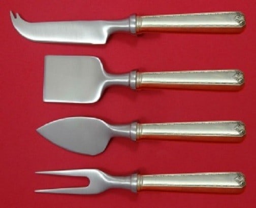 Whiting Madam Morris Sterling Silver 4pc Cheese Serving Set: Whiting Madam Morris Sterling Silver 4pc Cheese Serving Set This exquisite 4-piece cheese serving set features the elegant 'Madam Morris' pattern by Whiting Manufacturing Company, crafted from high-qu