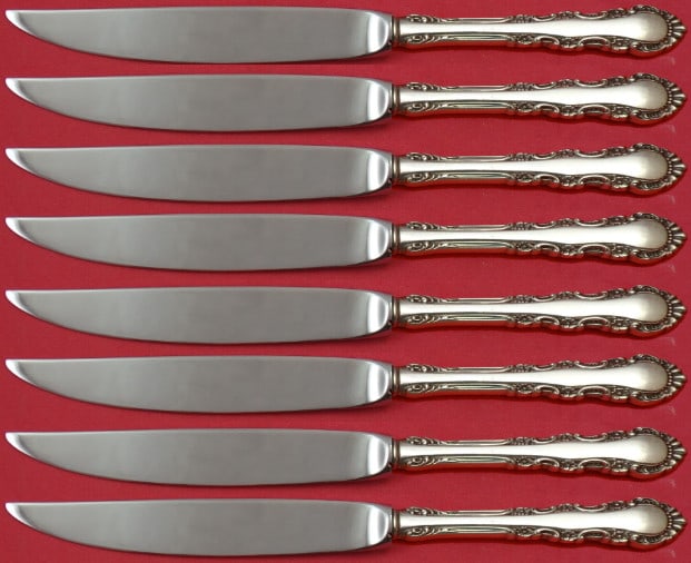 Reed & Barton Georgian Rose 8pc Sterling Steak Knife Set (1 of 3)