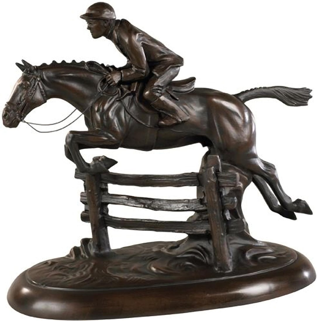 Hand-Cast Equestrian Horse Statue 13H 14L Made in USA: Hand-Cast Equestrian Horse Statue 13H 14L Made in USA This exquisite horse statue, crafted in the USA, showcases the art of hand-casting and hand-painting, making it a unique addition to any equestria