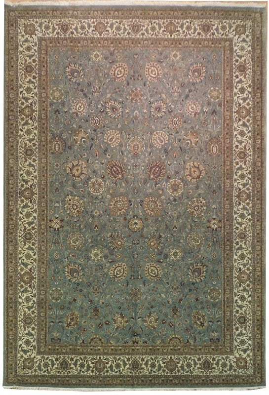 Luxurious 10' x 14'3" Teal Blue Handmade Area Rug (1 of 6)