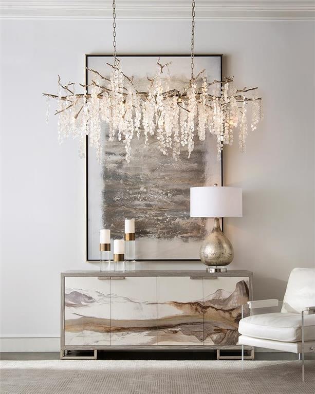 John-Richard Shiro-Noda 15-Light Crystal Chandelier UL-Listed: John-Richard Shiro-Noda 15-Light Crystal Chandelier UL-Listed Illuminate your space with the stunning Shiro-Noda Crystal Chandelier Fixture. This elegant lighting piece features a clear frosted finish