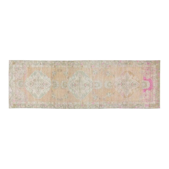 Anatolian Wool Runner Rug Hand Knotted Vintage 3'1'' x 10'3'': Anatolian Wool Runner Rug Hand Knotted Vintage 3'1'' x 10'3'' This vintage Turkish Anatolian wool rug is hand-knotted using traditional rug-making techniques. The rug combines timeless craftsmanship w