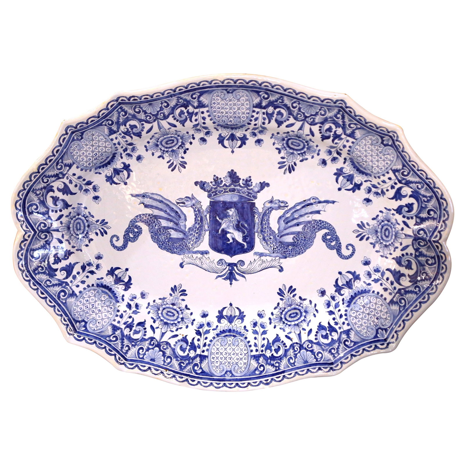 19th Century Quimper Faience Serving Platter by Porquier Beau (1 of 6)