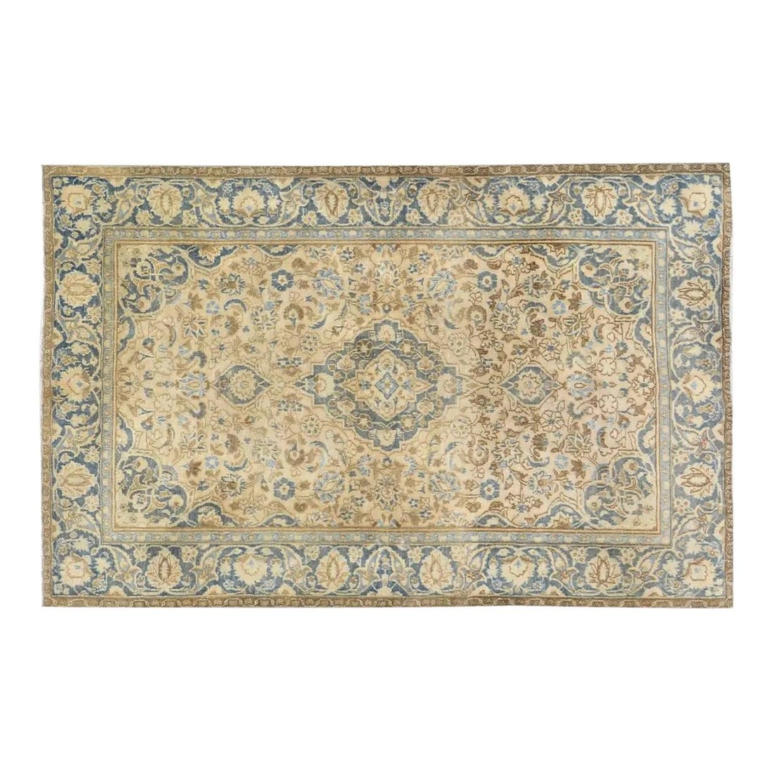 Hand-Knotted Wool Anatolian Rug Slate Gray 4'2" x 6'8": Hand-Knotted Wool Anatolian Rug Slate Gray 4'2" x 6'8" This vintage Turkish Anatolian wool rug is hand-knotted using traditional techniques, combining enduring craftsmanship with a modern design sensi