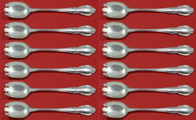 Towle Legato Sterling Silver 12pc Ice Cream Fork Set 6": Towle Legato Sterling Silver 12pc Ice Cream Fork Set 6" Indulge in your favorite desserts with this exquisite 12-piece set of Legato by Towle Sterling Silver Ice Cream Dessert Forks. Each fork is cust