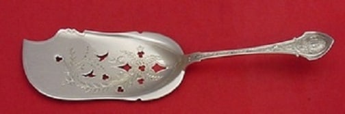 Wood & Hughes Angelo Sterling Silver Fish Server 10 inch Pierced Brite-Cut: Wood & Hughes Angelo Sterling Silver Fish Server 10 inch Pierced Brite-Cut This exquisite fish server, crafted by Wood & Hughes, showcases the elegant Angelo pattern in bright-cut design. Made from st