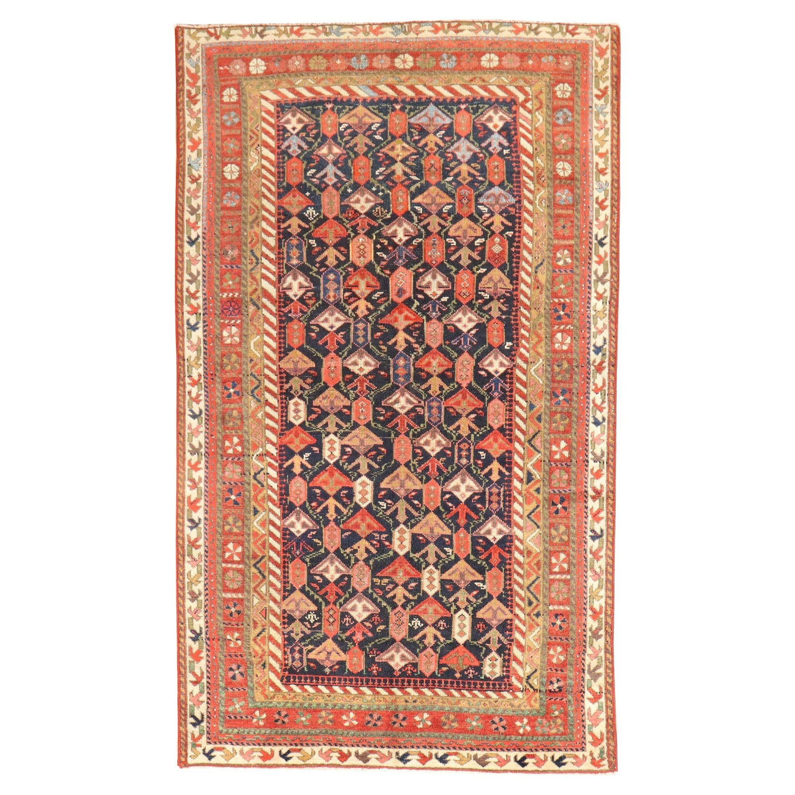 Zabihi Collection 1930s Persian Malayer Navy Hand-Woven Rug 45 x 75: Zabihi Collection 1930s Persian Malayer Navy Hand-Woven Rug 45 x 75 Enhance your space with this exquisite Northwest Persian Malayer rug, hand-woven from high-quality wool. This Tabriz-style rug featu