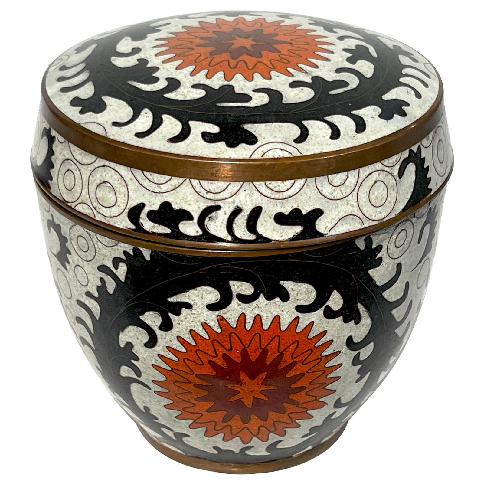 Fabienne Jouvin-Paris Cloisonne Ouzbek Box 1980s Copper Enamel: Fabienne Jouvin-Paris Cloisonne Ouzbek Box 1980s Copper Enamel Discover the exquisite Fabienne Jouvin-Paris Cloisonne 'Ouzbek' Box, a stunning piece from the 1980s that beautifully merges Eastern arti