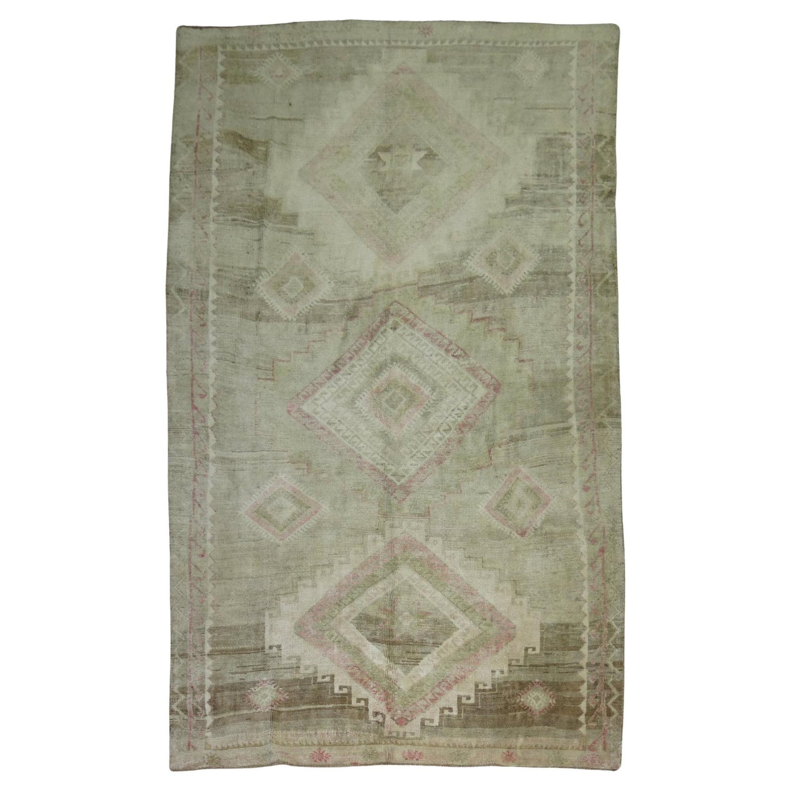 Mid-20th Century Turkish Geometric Wool Room Rug 80 x 134: Mid-20th Century Turkish Geometric Wool Room Rug 80 x 134 Enhance your living space with this stunning Turkish Geometric Room Rug from the Zabihi Collection. This mid-20th century piece showcases a be