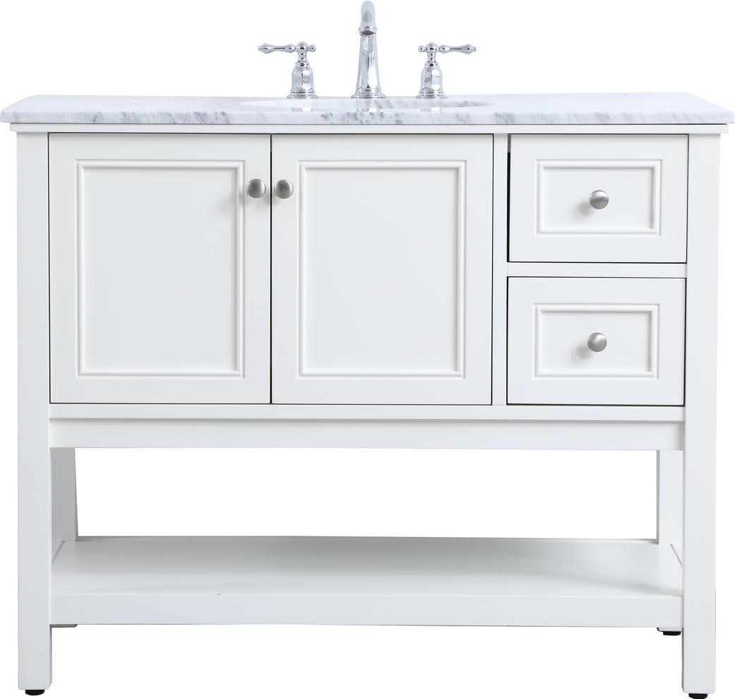Elegant Lighting 42 Inch Contemporary Bathroom Vanity in Brushed Nickel: Elegant Lighting 42 Inch Contemporary Bathroom Vanity in Brushed Nickel Introducing the Sleek 42" Bathroom Vanity, a perfect addition to your contemporary space. This elegant vanity features a solid w